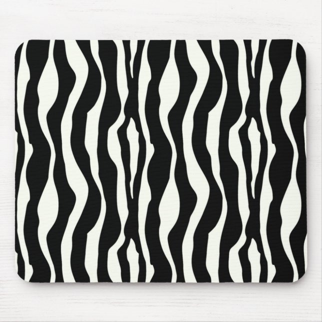 Zebra stripes - Black and White Mouse Mat (Front)