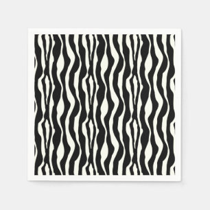 Zebra stripes - Black and White Napkin