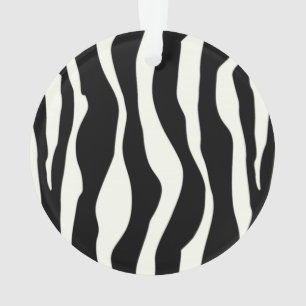 Zebra stripes - Black and White Ornament
