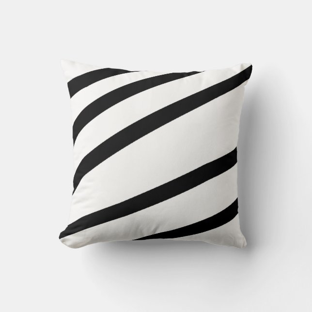 Zebra Stripes Black and White Pillow (Front)