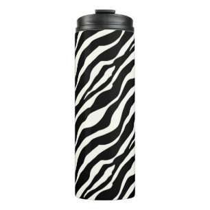 Zebra Stripes - Black and White Thermal Tumbler