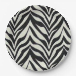 Zebra Stripes Black White Wild Safari Paper Plate