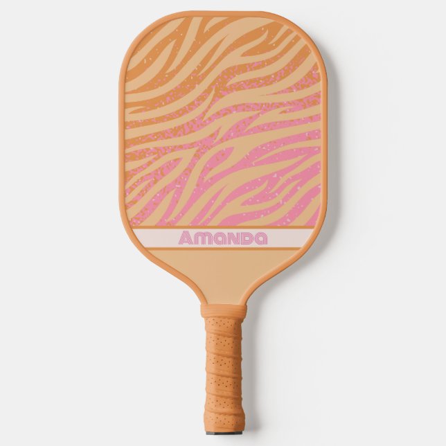 Zebra Stripes Bold Colours Pickleball Paddle (Front)