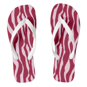Zebra stripes - Burgundy and Pink Flip Flops