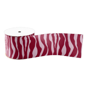 Zebra stripes - Burgundy and Pink Grosgrain Ribbon