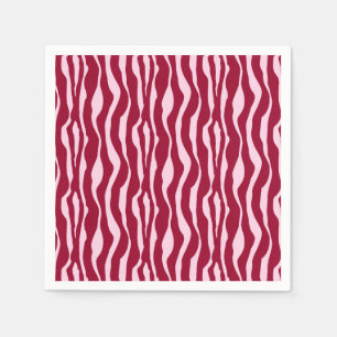 Zebra stripes - Burgundy and Pink Napkin
