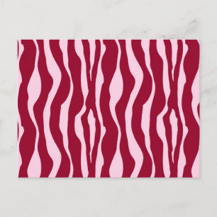 Zebra stripes - Burgundy and Pink Postcard