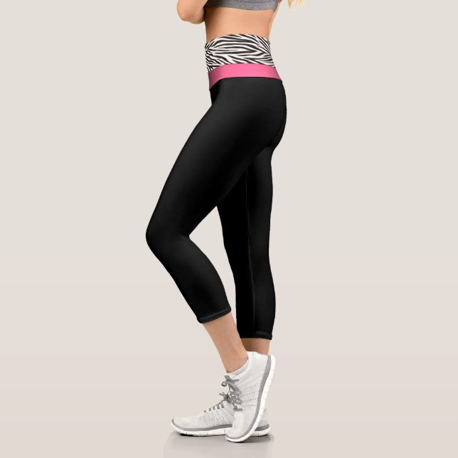 Zebra Stripes Capri Leggings (Left)