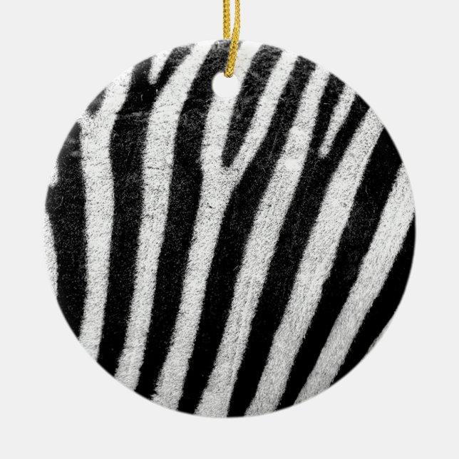 zebra Stripes Ceramic Tree Decoration (Front)