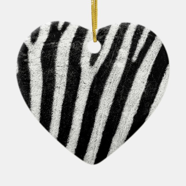 zebra Stripes Ceramic Tree Decoration (Front)
