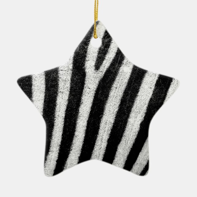 zebra Stripes Ceramic Tree Decoration (Front)