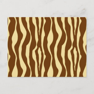 Zebra stripes - Chocolate Brown and Camel Tan Postcard