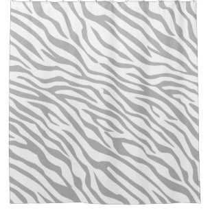 Zebra Stripes Click to Customise its Grey Colour Shower Curtain
