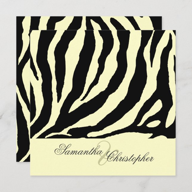 ZEBRA STRIPES/DIY BACKGROUND COLOR INVITATION (Front/Back)