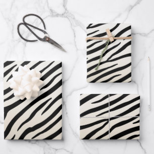 Zebra Stripes Exotic Animal Print Wrapping Paper Sheet