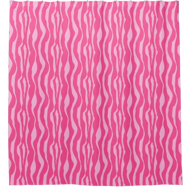 Zebra stripes - Fuchsia and light pink Shower Curtain (Front)