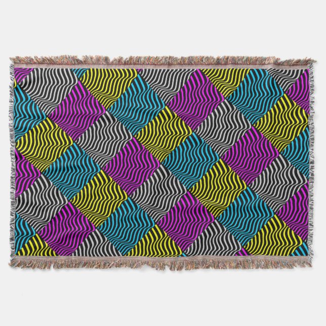 Zebra Stripes - Geometric Pattern Abstract Art 3D Throw Blanket (Front)
