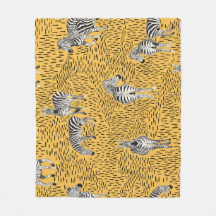 Zebra stripes: hand-drawn seamless background. fleece blanket