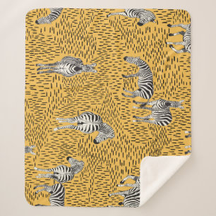 Zebra stripes: hand-drawn seamless background. sherpa blanket