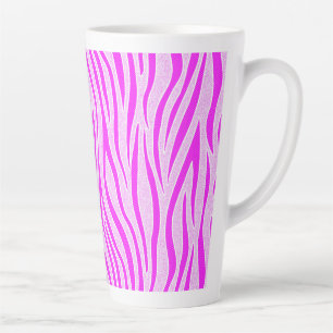 Zebra Stripes in a Powder Pink Safari Print Latte Mug