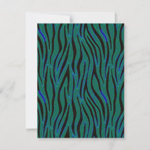 Zebra Stripes in Black and Green Safari Print Postcard