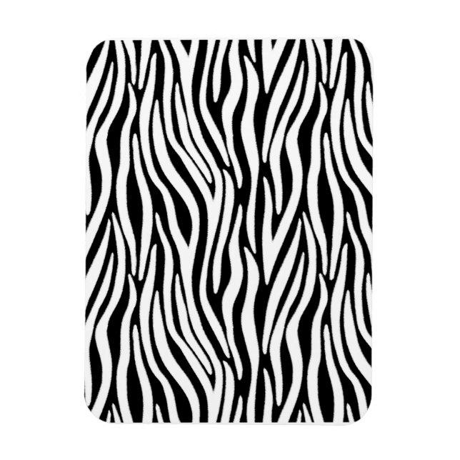 Zebra Stripes in Black and White Fur Effect Magnet (Vertical)