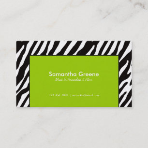 Zebra Stripes in Lime Mummy Calling Card