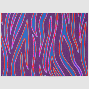 Zebra Stripes in Purple Blue Safari Print Tissue Paper