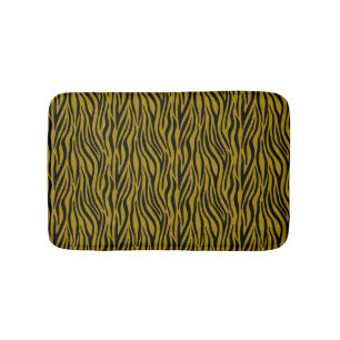 Zebra Stripes in Safari Black and Brown Bath Mat