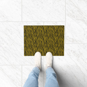 Zebra Stripes in Safari Black and Brown Doormat