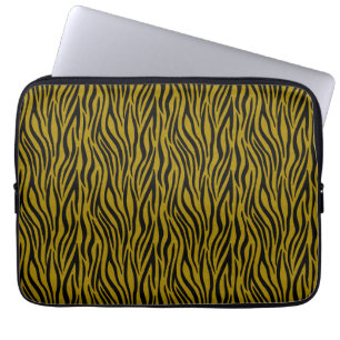 Zebra Stripes in Safari Black and Brown Laptop Sleeve
