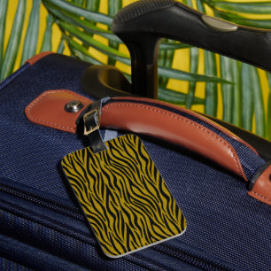 Zebra Stripes in Safari Black and Brown Luggage Tag