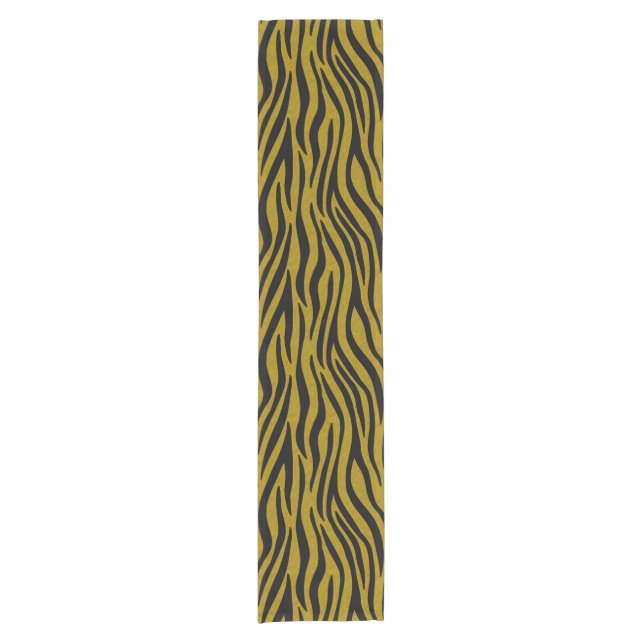 Zebra Stripes in Safari Black and Brown  Short Table Runner (Front)