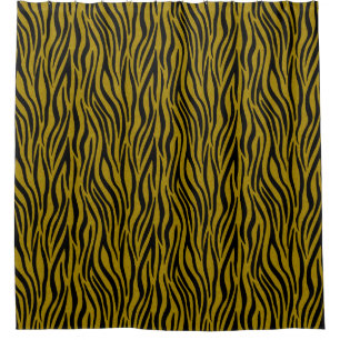 Zebra Stripes in Safari Black and Brown Shower Curtain