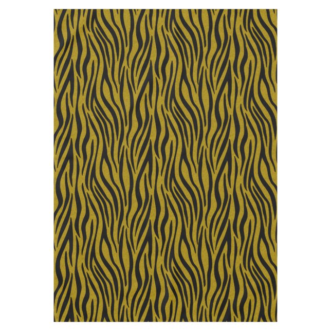 Zebra Stripes in Safari Black and Brown  Tablecloth (Front)