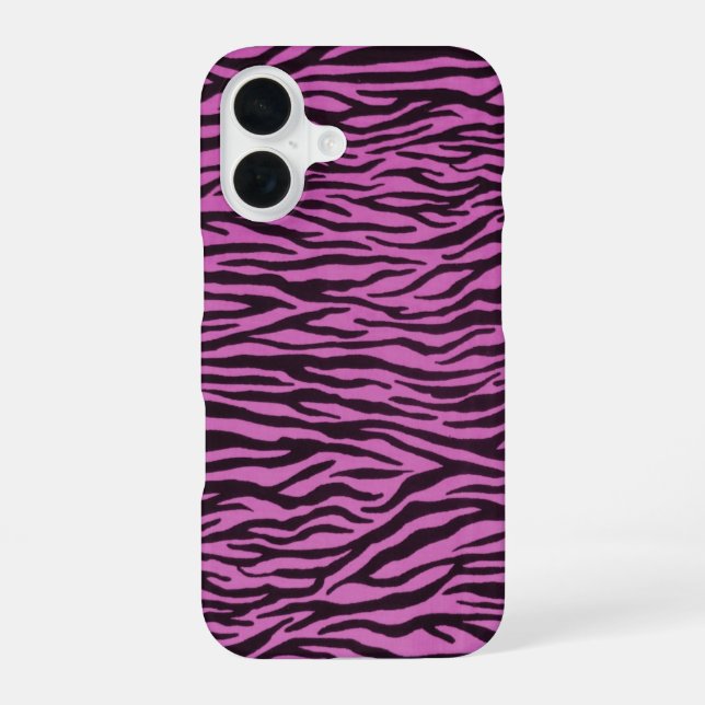 Zebra Stripes iPhone 16 Case (Back)