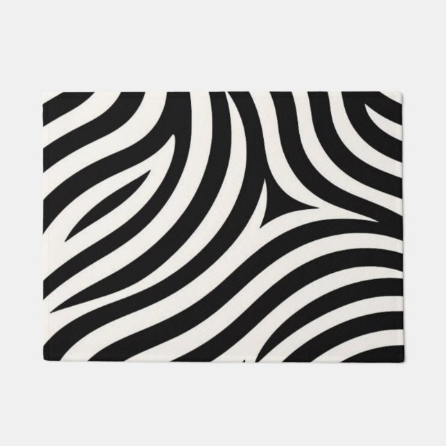 Zebra Stripes Modern Print  Doormat (Front)