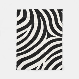 Zebra Stripes Modern Print  Fleece Blanket