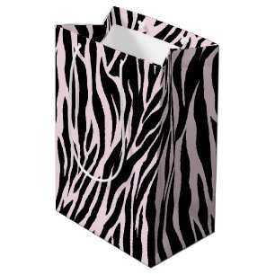 Zebra Stripes On Pastel Pink Medium Gift Bag