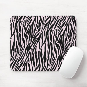 Zebra Stripes On Pastel Pink Mouse Mat