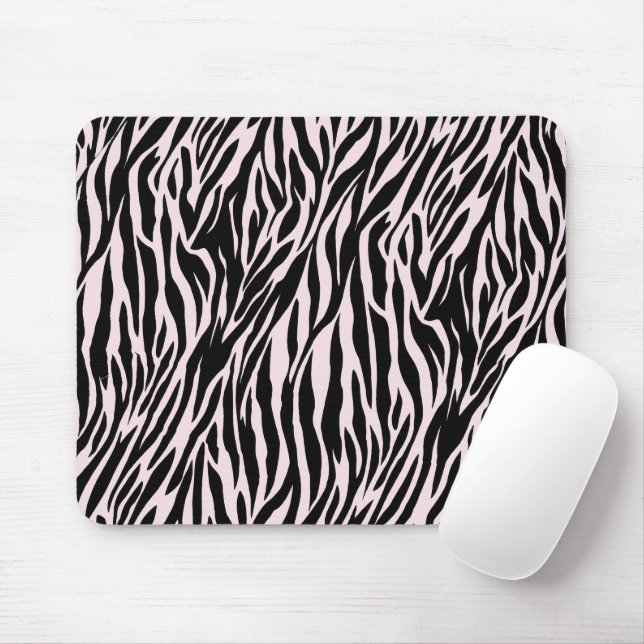 Zebra Stripes On Pastel Pink Mouse Mat (With Mouse)