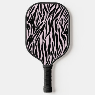 Zebra Stripes On Pastel Pink Pickleball Paddle