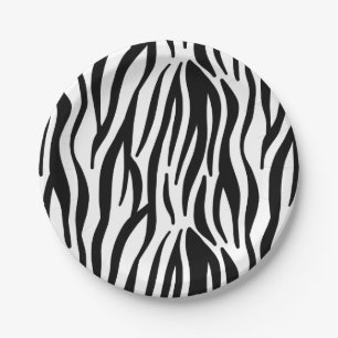 Zebra stripes paper plate