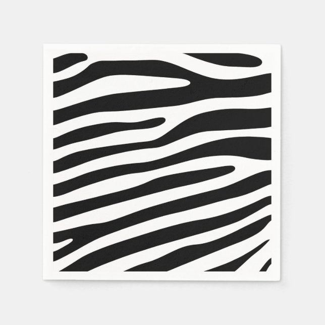 Zebra stripes pattern black & white + your ideas napkin (Front)