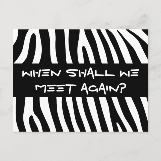 Zebra stripes pattern black & white + your ideas postcard (Front)