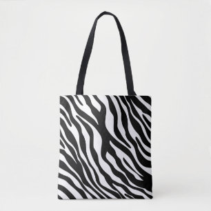 Zebra stripes pattern black & white + your ideas tote bag