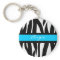 Zebra Stripes Pattern Personalised Name Keychain