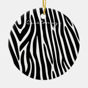 Zebra Stripes Pattern Thunder_Cove Ceramic Tree Decoration