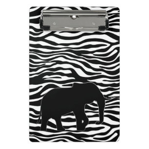 Zebra Stripes Pattern with Elephant + your ideas Mini Clipboard