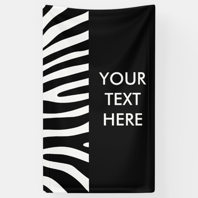 Zebra stripes pattern + your background & ideas banner (Vertical)